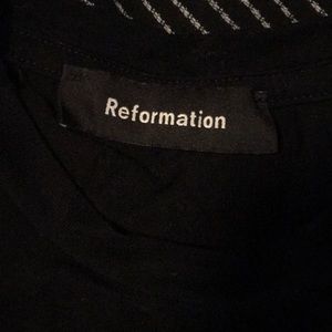 Reformation black long sleeve crop top